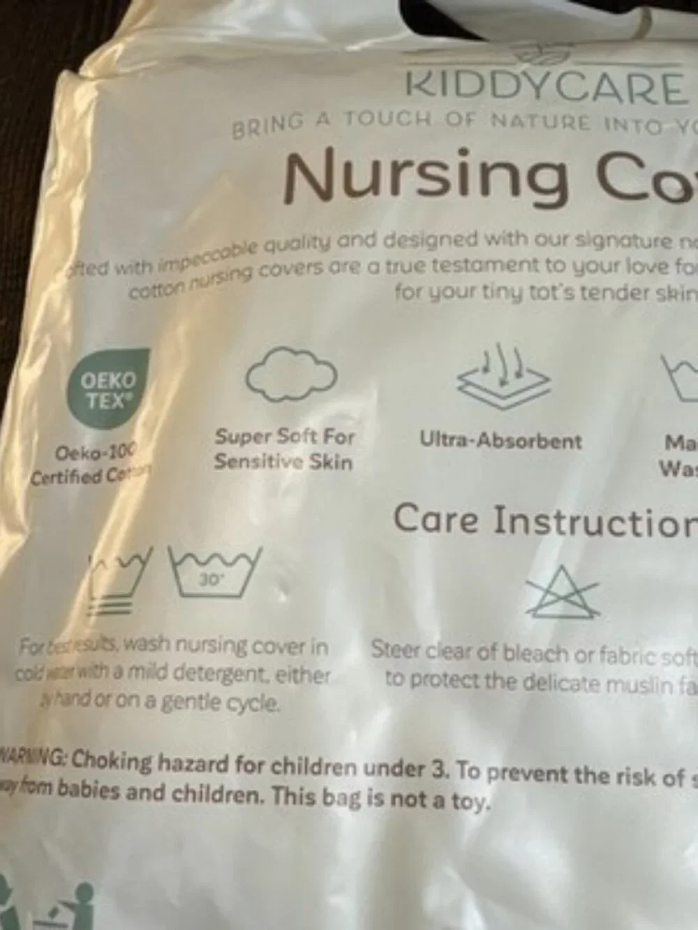 Kiddycare Muslin Nursing Cover – Lightweight Breastfeeding Shawl Cream